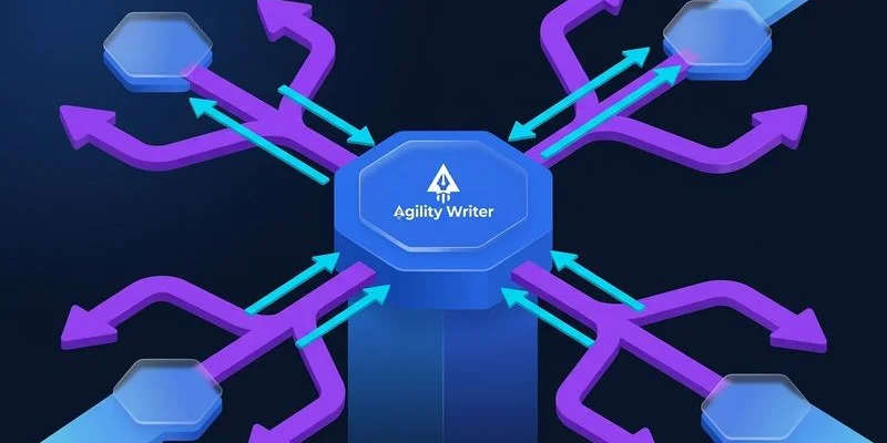 API endpoint architecture diagram showing generation status and retrieval workflow for content automation