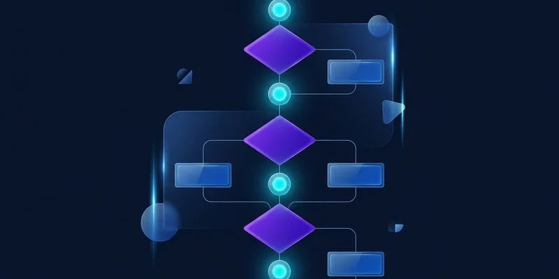 Content pipeline flowchart showing API generation quality checks and conditional routing to publishing or review