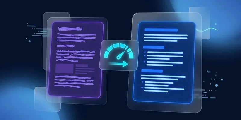 Side-by-side content quality comparison showing AI-generated article excerpts from top three SEO writing tools