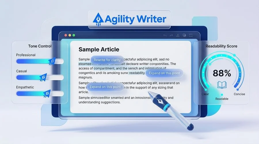 Smart Editor — Agility Writer dashboard screenshot