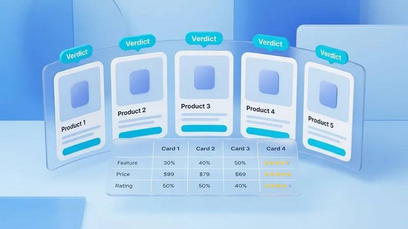 Product Review Writer interface showing a multi-product roundup being generated with comparison table and verdict sections